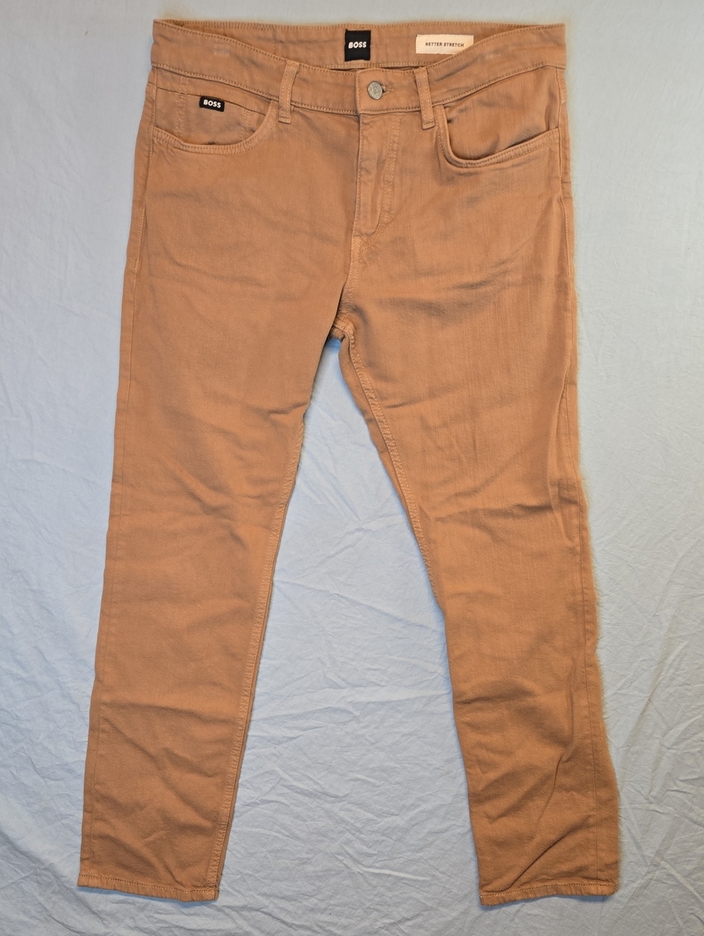 Hugo Boss Tan Camel Delaware Slim Fit Stretch Denim Jeans